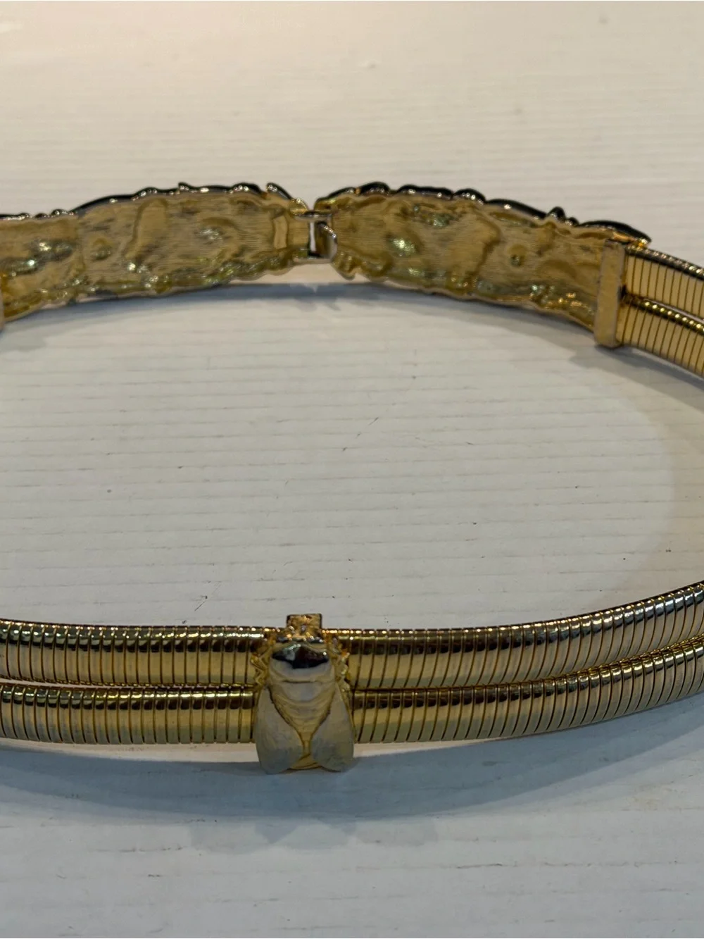 Vintage 1980s Judith Leiber Two-Tone GardenInsect Double Snake Chain Belt